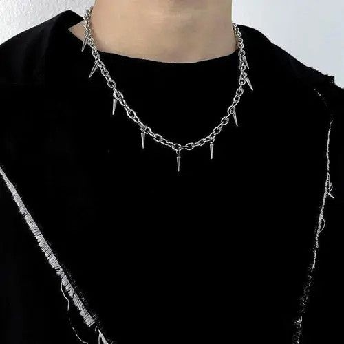 Jewelry Punk Rivet Necklace, Spike Necklace, Grunge Necklace Size ONE SIZE - 2 Thumbnail
