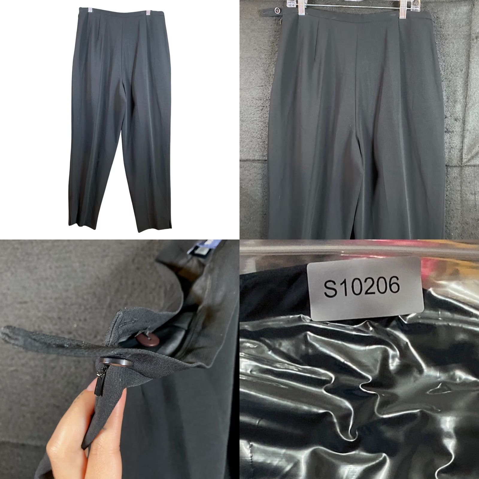 Ann Taylor Ann Taylor Women Pants Black High Rise Pleated Front Side Button Zip Stretch 14 Size 36" / US 14 / IT 50 - 8 Thumbnail