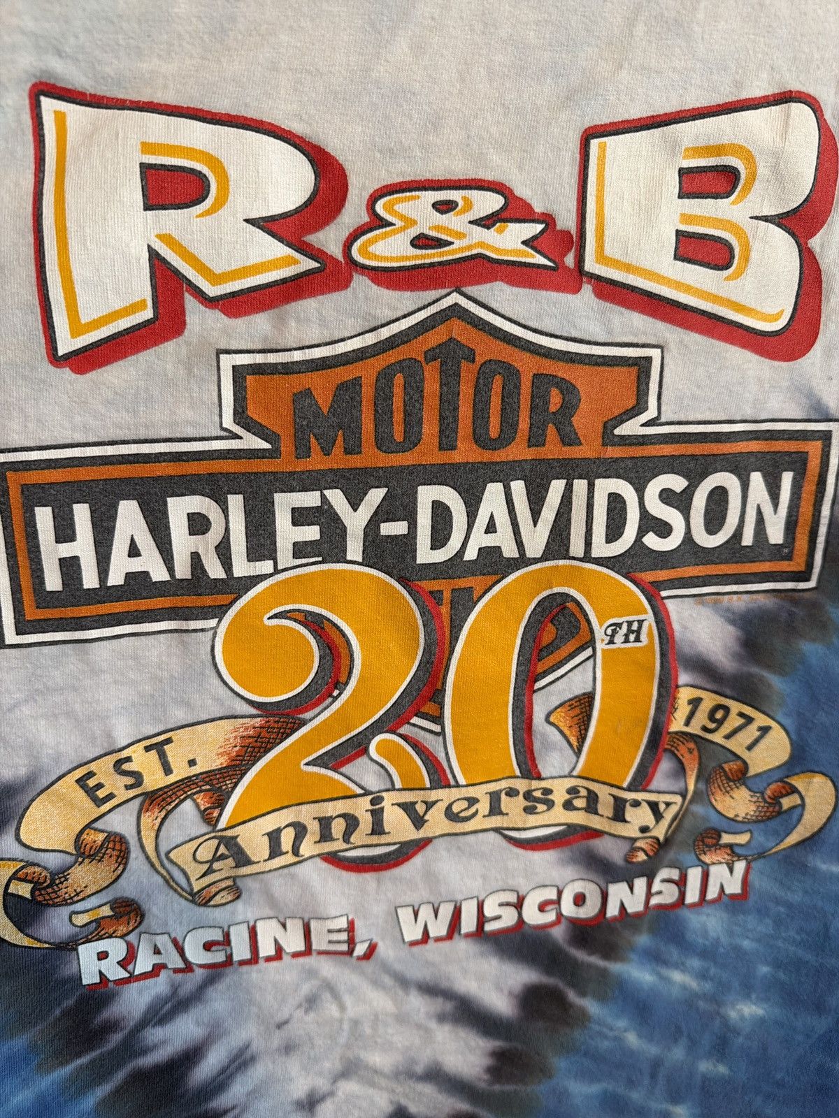 Harley Davidson 1991 Harley Tie Dye Single Stitch Tee Size US XXL / EU 58 / 5 - 4 Thumbnail
