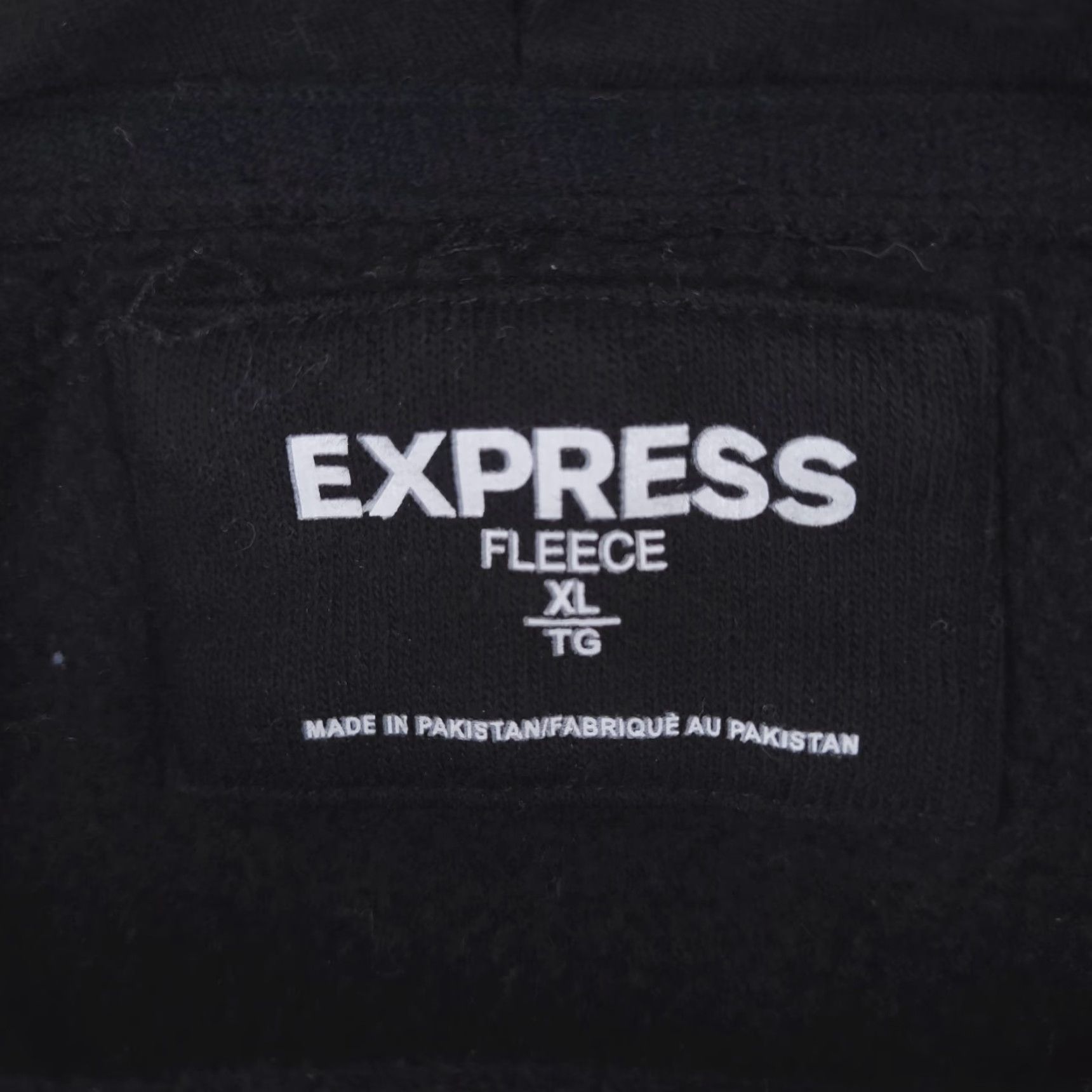 Express Express Hoodie Mens XL Black Fleece Henley FITS SHORT Size US XL / EU 56 / 4 - 5 Thumbnail