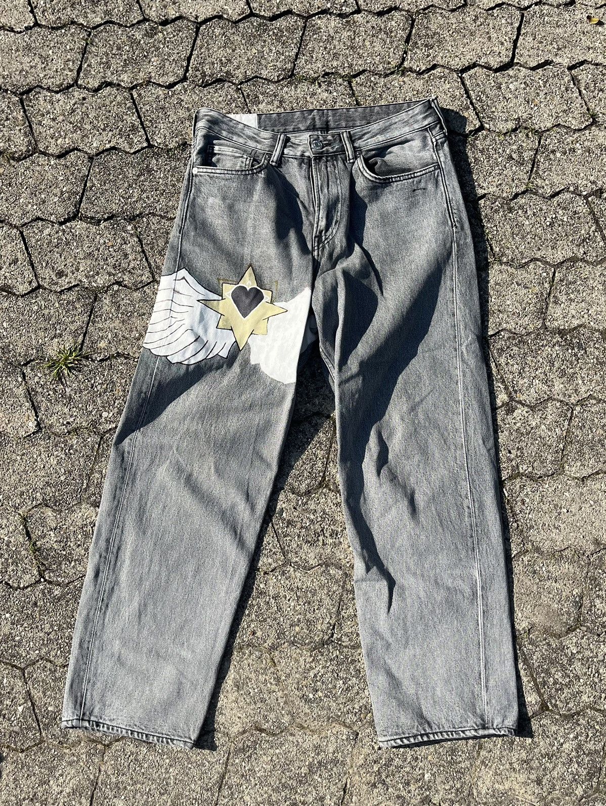 Other Elphilin Grey Denim Star Pants Size US 32 / EU 48 - 1 Thumbnail