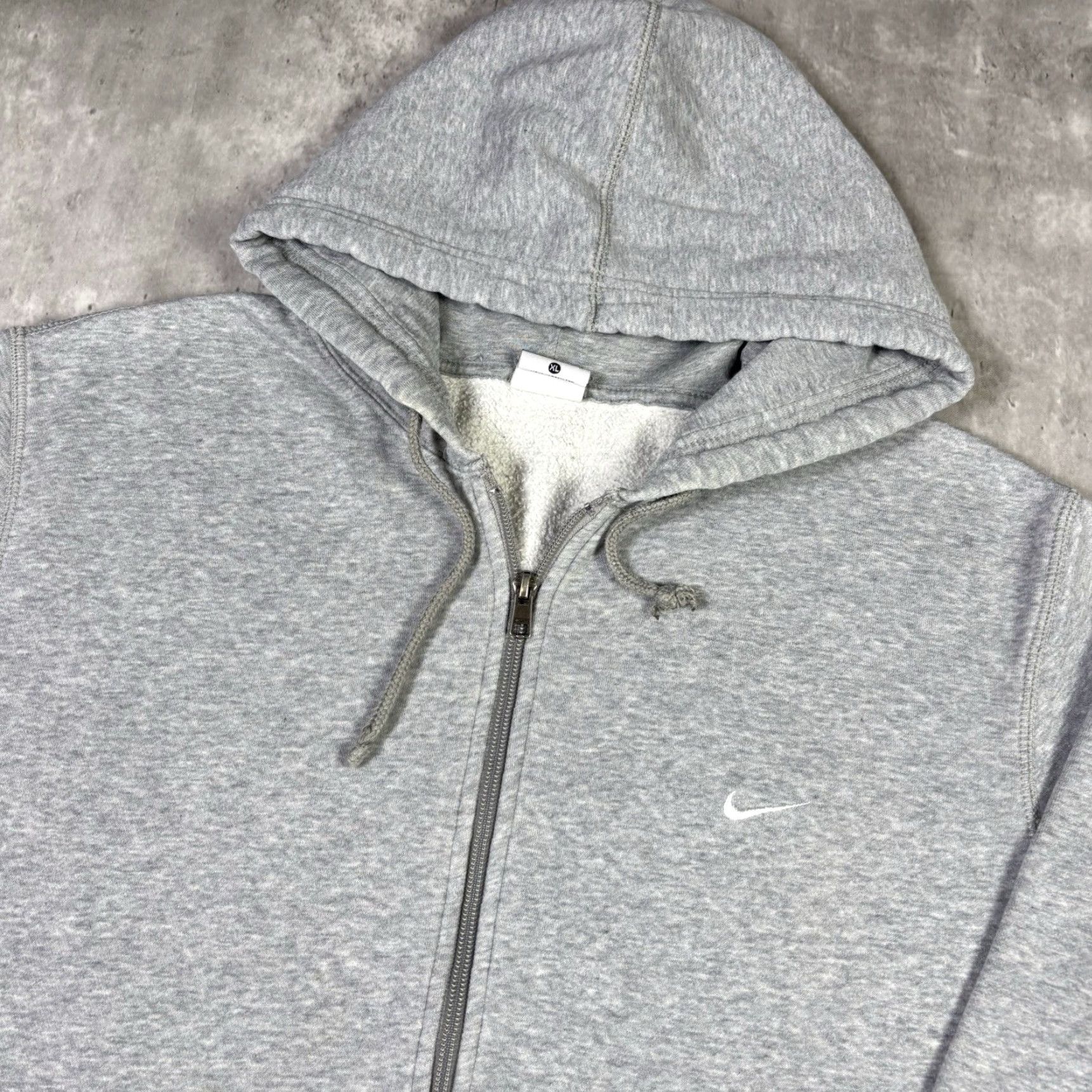 Nike VINTAGE Nike Hoodie Full Zip Gray Embroidered Swoosh Adult XL 2000s Grunge Skate Men's Regular Cotton Fleece Hooded Size US XL / EU 56 / 4 - 6 Thumbnail
