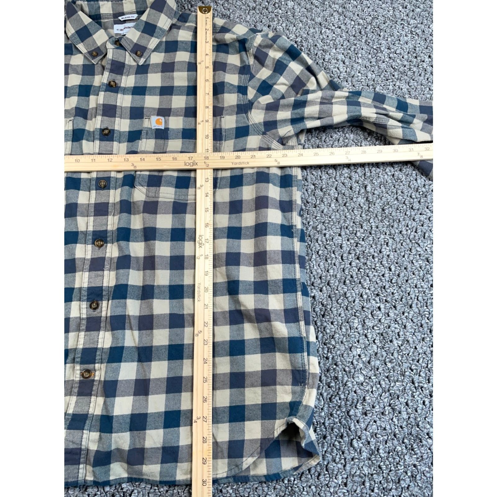 Carhartt Carhartt Relaxed Fit Flannel Shirt Adult XL Gray Plaid Lightweight Cotton Blend Mens Size US XL / EU 56 / 4 - 5 Thumbnail