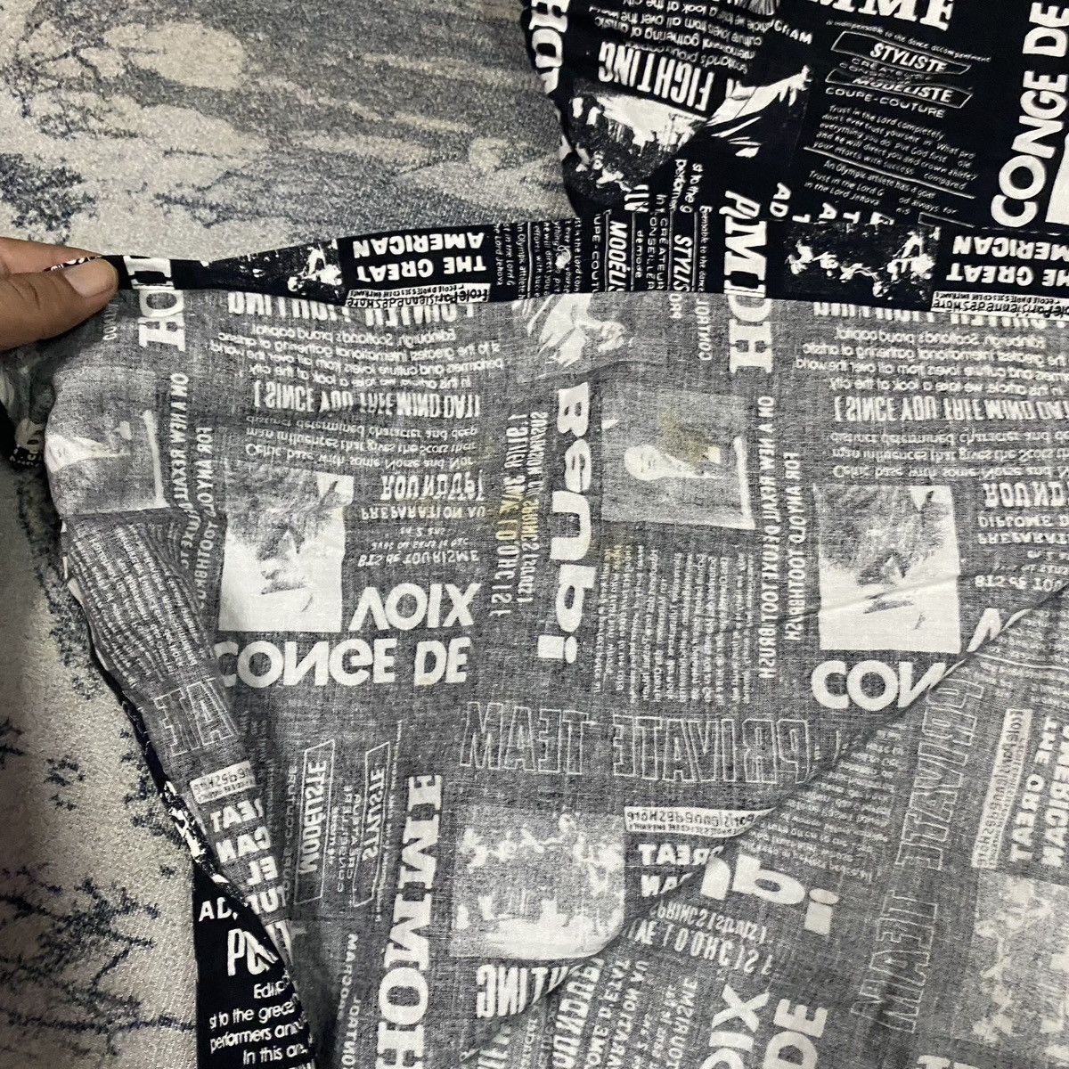 Japanese Brand × Vintage Vintage Brick Light NewSPaper Full Print Button Up Size US L / EU 52-54 / 3 - 9 Thumbnail