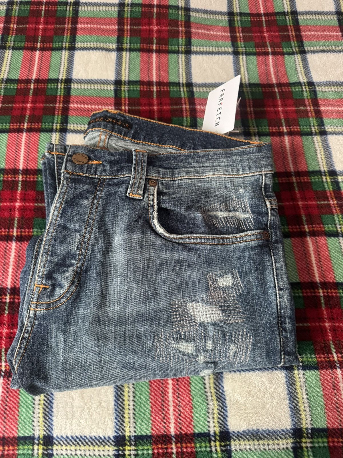 Nudie Jeans Nudie Jeans Grim Tim Distressed Jeans Size US 33 - 3 Thumbnail