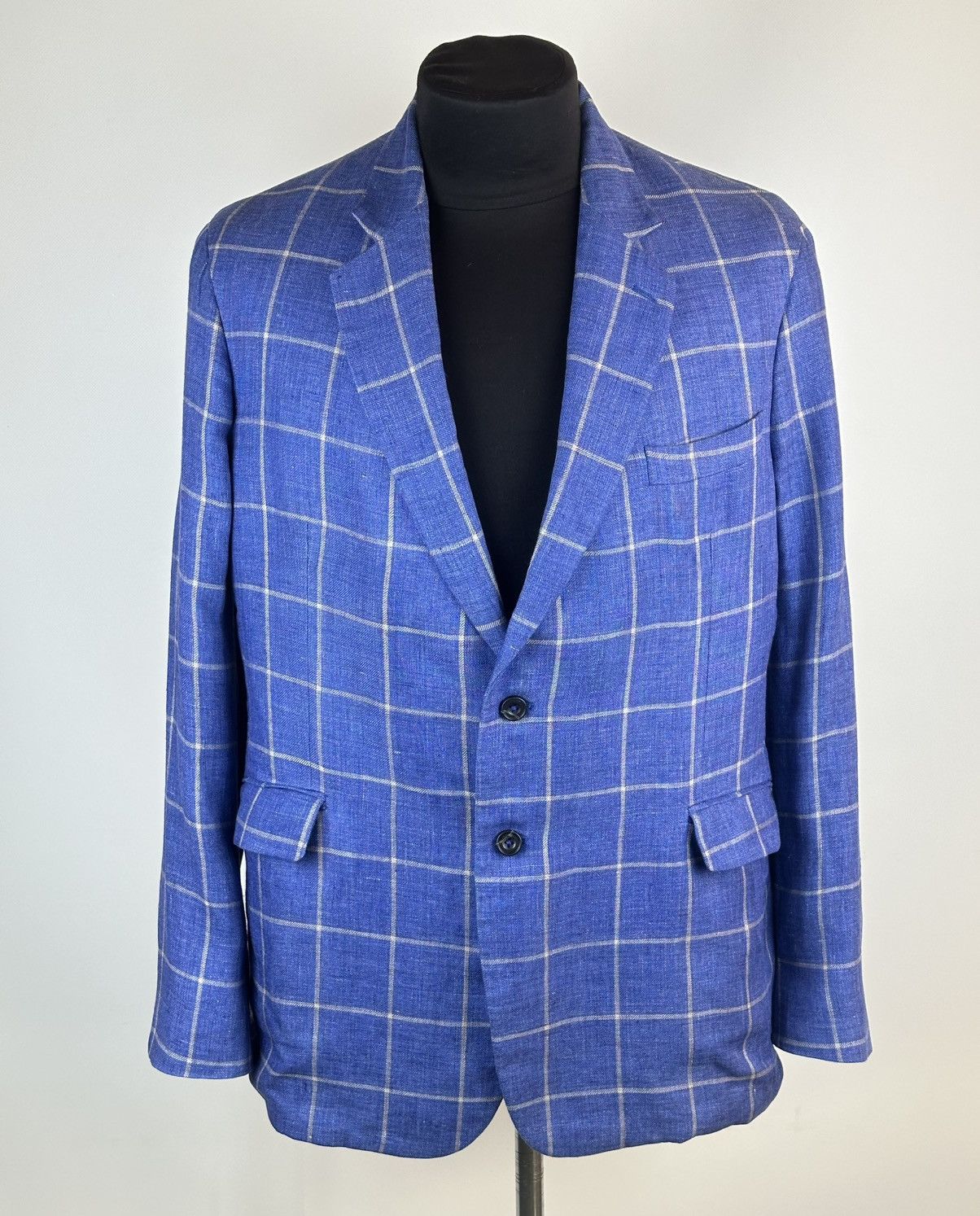 Hackett Hackett Mayfair Linen Blazer Jacket Blue Check 46R / 56R Size 46R - 1 Thumbnail