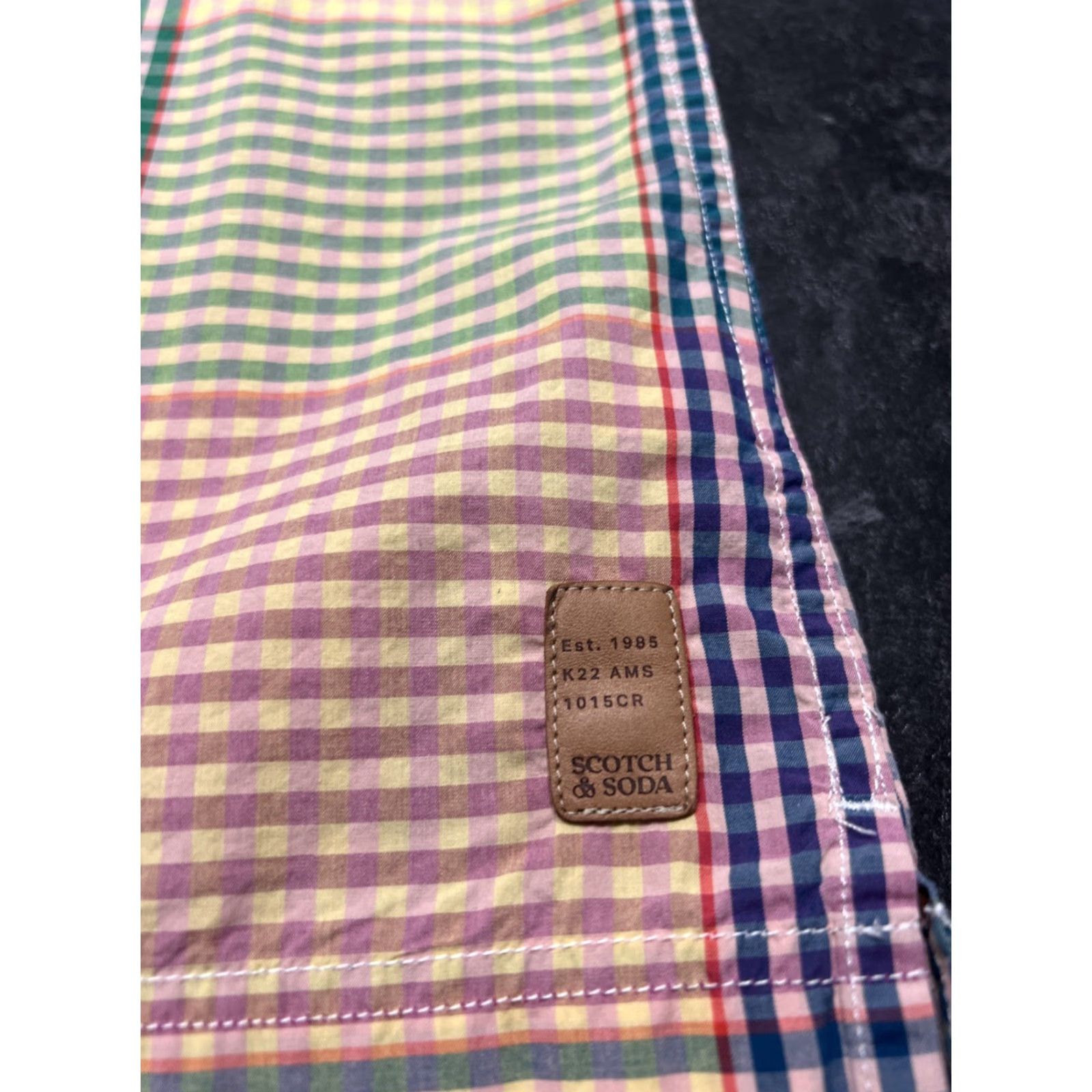Scotch & Soda SCOTCH & SODA Shirt Button-Up Plaid Short Sleeve XL Men Multicolor Cotton Blend Casual Casualwear 90s Beach Colorful Patterned Shirt Mens XL Size US XL / EU 56 / 4 - 3 Thumbnail