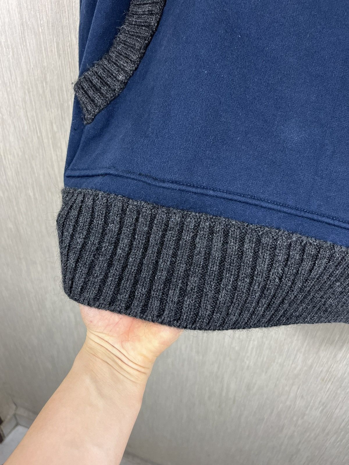DAVID NAMAN David Mayer Naman hybrid wool cotton knit hoodie button up Size XL / US 12-14 / IT 48-50 - 9 Thumbnail