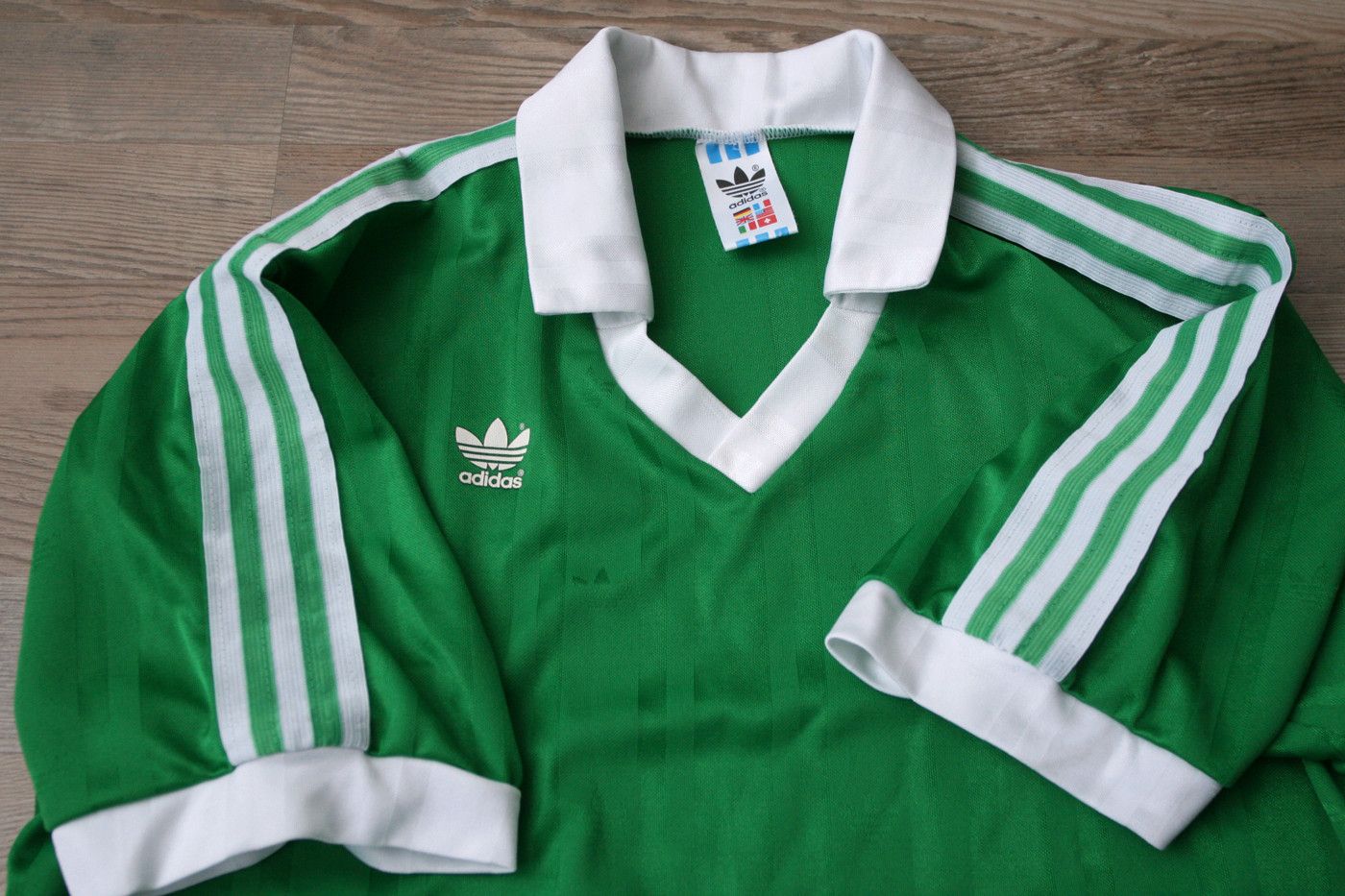 Adidas × Vintage Vintage Adidas Template Football Shirt Jersey Green 80s Size US L / EU 52-54 / 3 - 2 Thumbnail