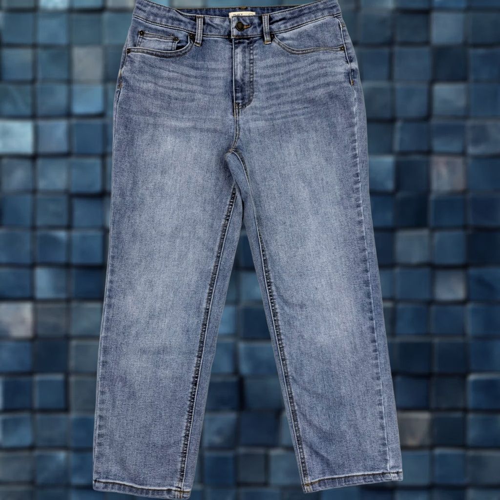 Vintage Oat New York Blue Jeans Women 8 30x26 High Rise Straight Medium Wash Denim 5-Pocket Stretch Vintage: No (Not Vintage) Size 30" / US 8 / IT 44 - 1 Thumbnail