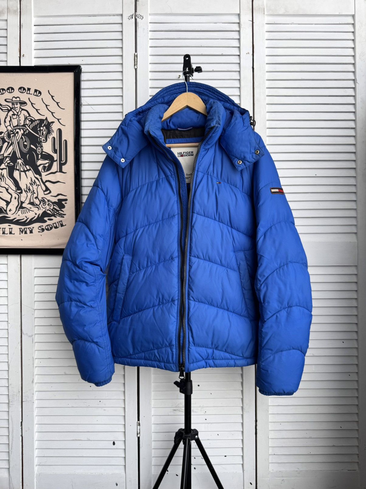 Tommy Hilfiger Vintage Tommy Hilfiger Denim Puffer Jacket Blue Y2K Size US M / EU 48-50 / 2 - 3 Thumbnail