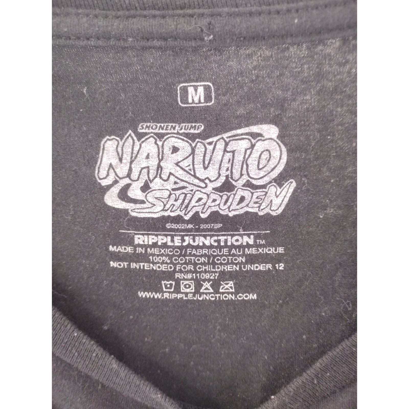 Ripple Junction Naruto Shippuden T-shirt Mens M Black Graphic Print Cartoon Anime Ripple Junction Shirt Size US M / EU 48-50 / 2 - 2 Thumbnail