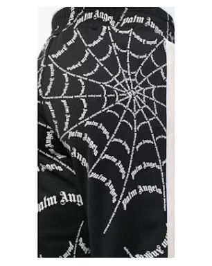 Palm Angels o1mle0225 Spider Web Classic Trackpant in Black & White Size US 34 / EU 50 - 2 Thumbnail