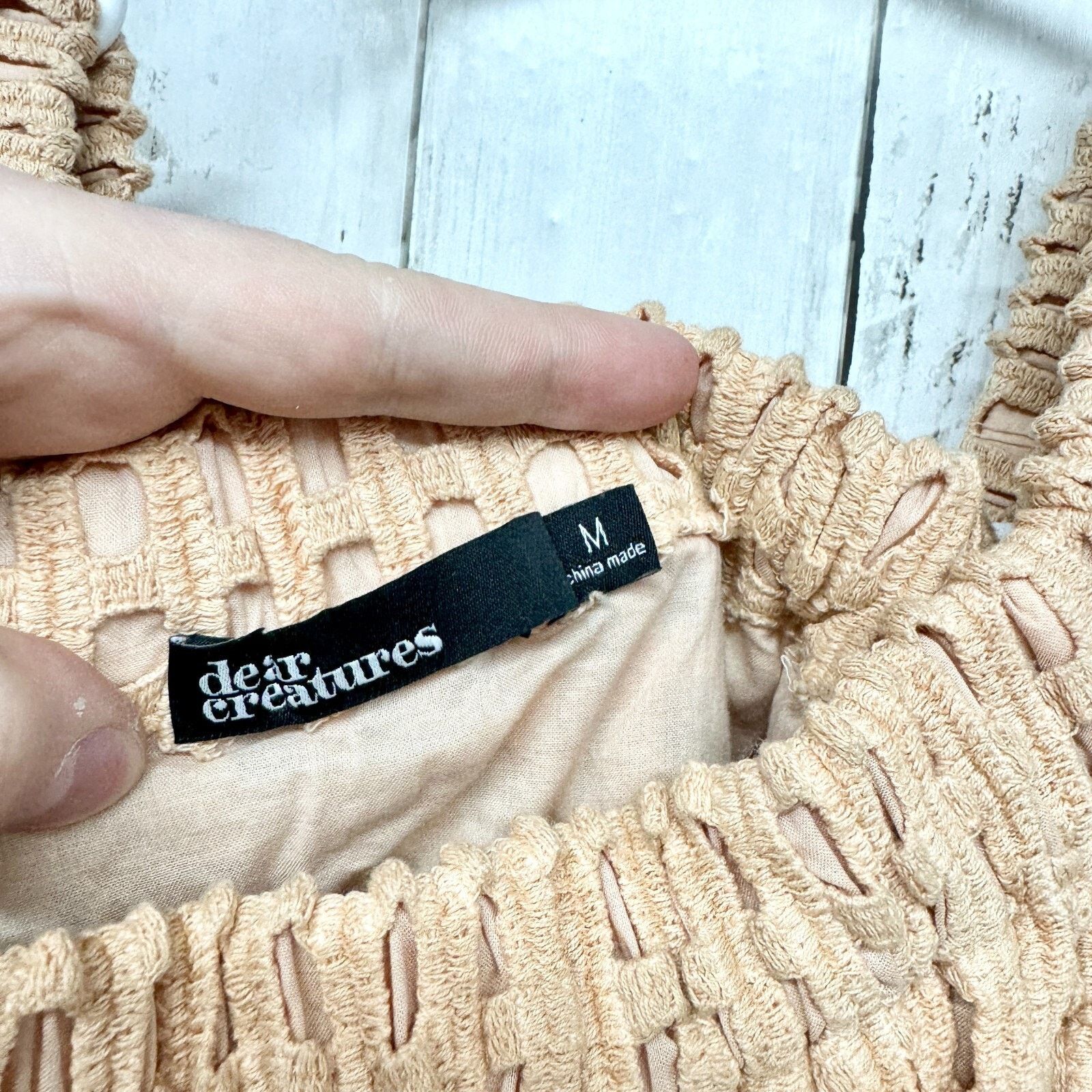 Other Dear Creatures Top Medium Lace Crossover Crochet Crop Blouse Size M / US 6-8 / IT 42-44 - 2 Thumbnail