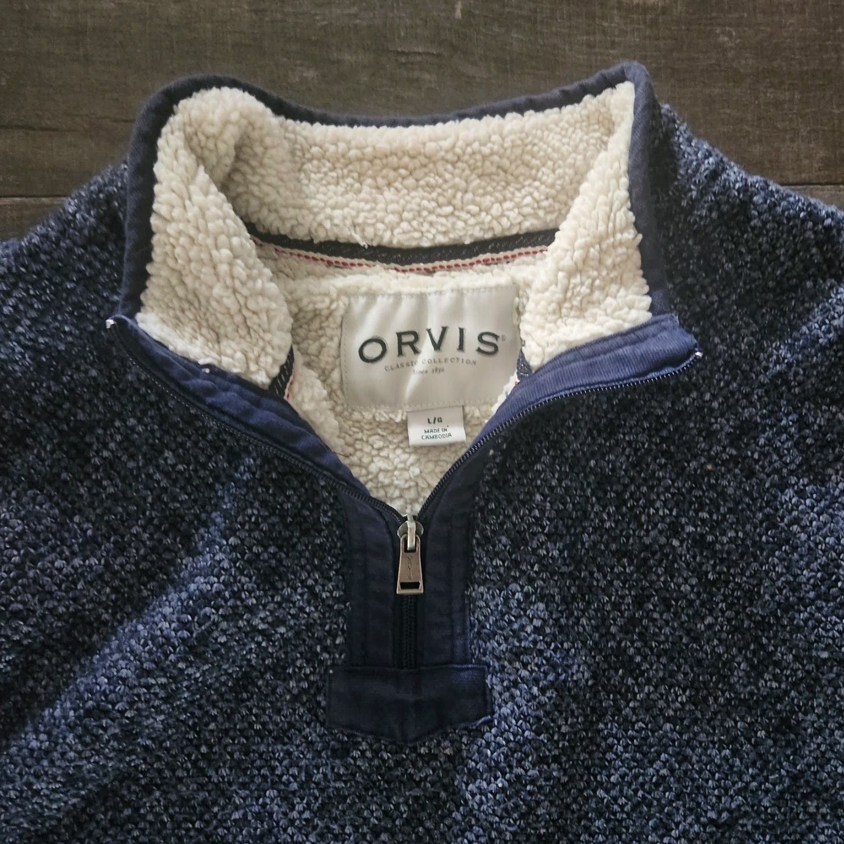 Orvis Orvis Pullover Sweater Fleece Sherpa Lined Mens Large Blue 1/4 Zip Outdoors Shirt Sweater Mens Size US L / EU 52-54 / 3 - 3 Thumbnail