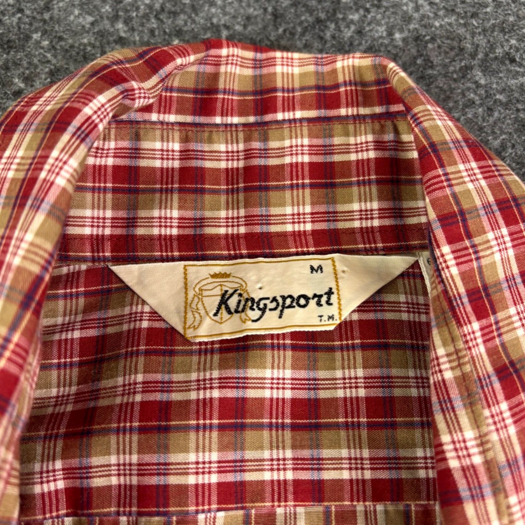 Vintage VINTAGE Kingsport Mens Plaid Short Sleeve Button Up Shirt Red Tan M 90s Size US M / EU 48-50 / 2 - 3 Thumbnail