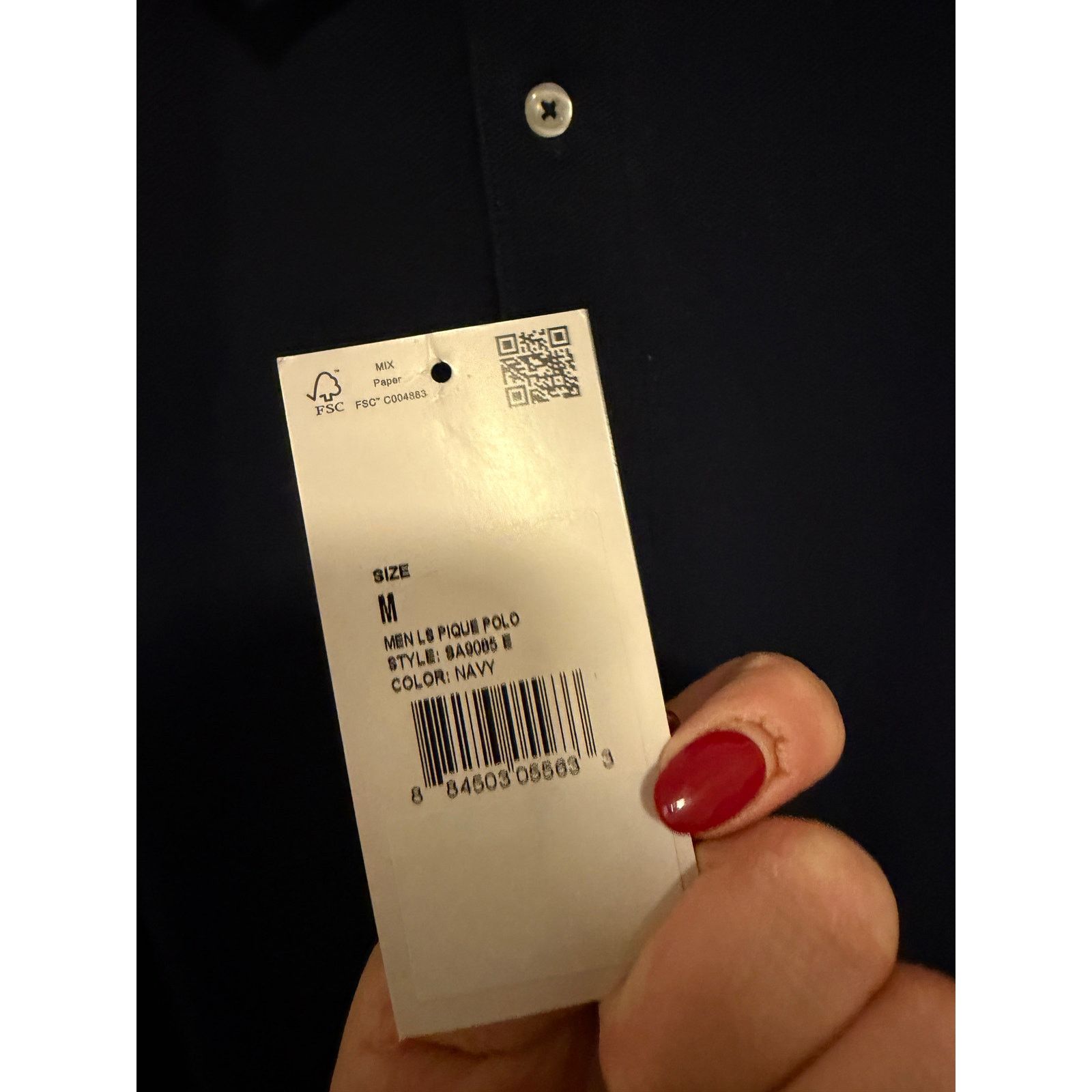 Other French Toast Navy Long Sleeve Uniform Co-Ed Pique Solo Shirt Size US XL / EU 56 / 4 - 2 Thumbnail
