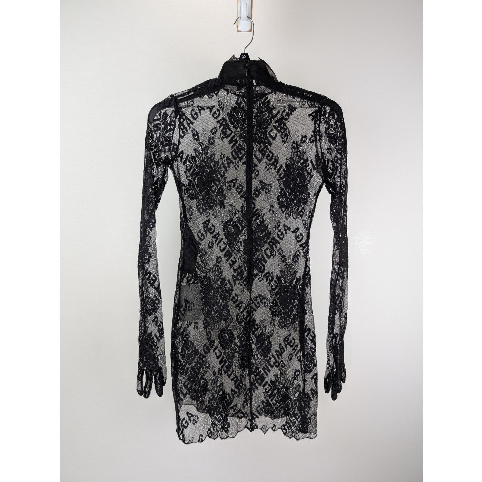 Balenciaga o1rshd1 Glove Dress Stretch Lace in Black Size S / US 4 / IT 40 - 9 Thumbnail