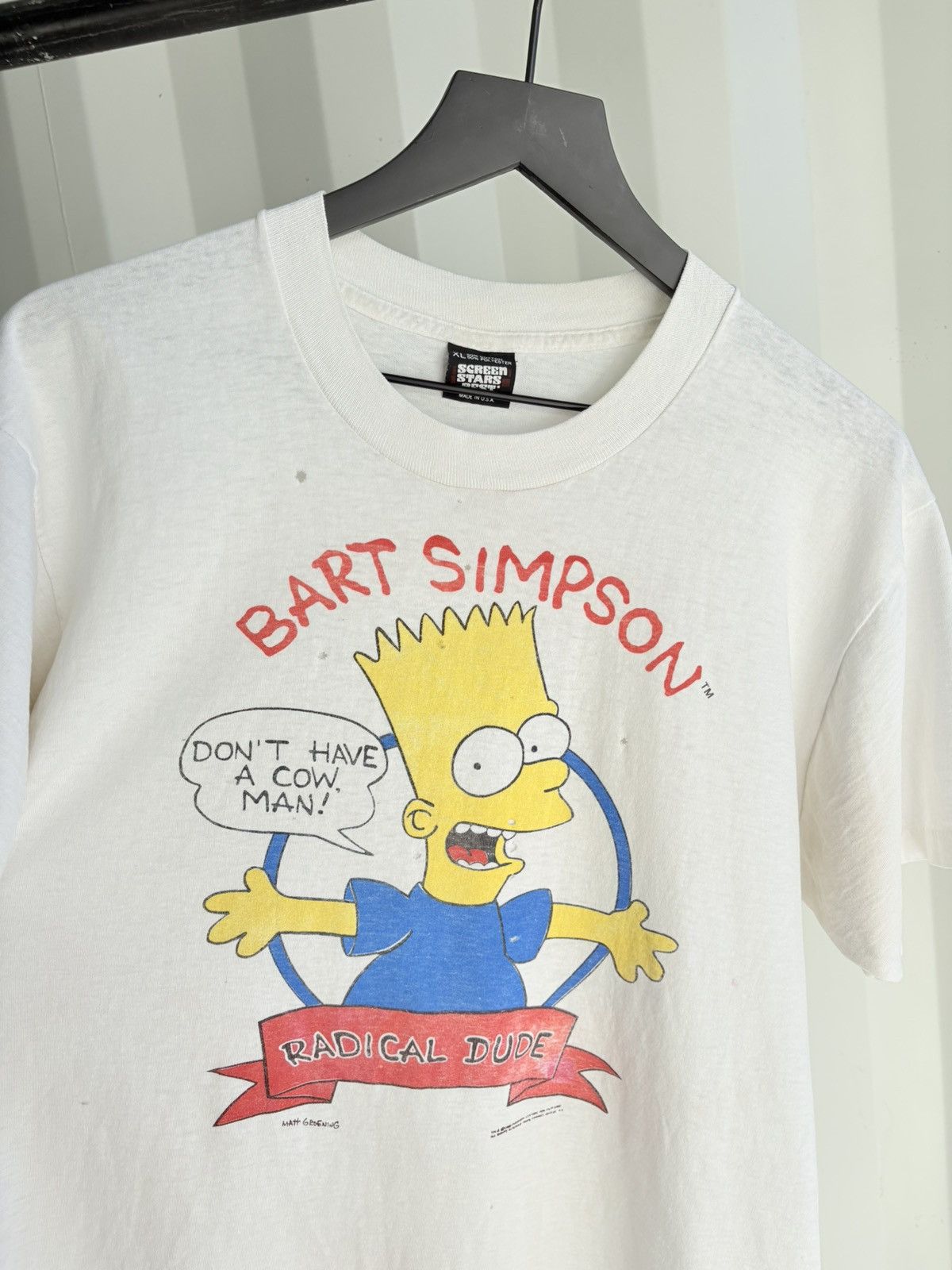 Vintage Vintage Bart Simpson Don’t Have a Cow Shirt Faded Distressed Size US XL / EU 56 / 4 - 3 Thumbnail