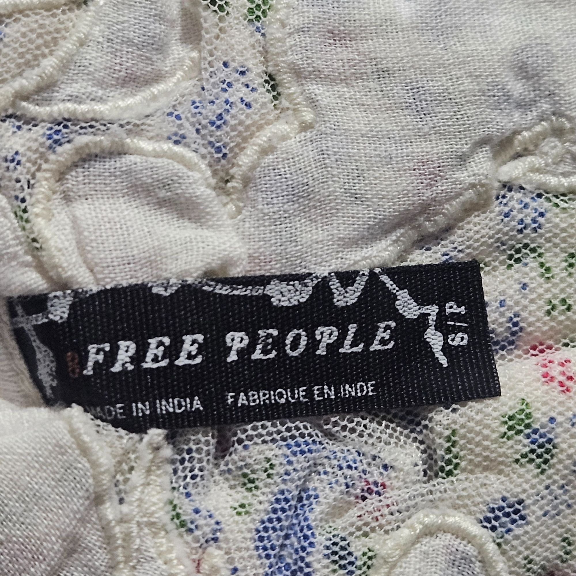 Free People Free People Soft Cream Floral Tunic Top S Cottagecore Peplum Size S / US 4 / IT 40 - 10 Thumbnail