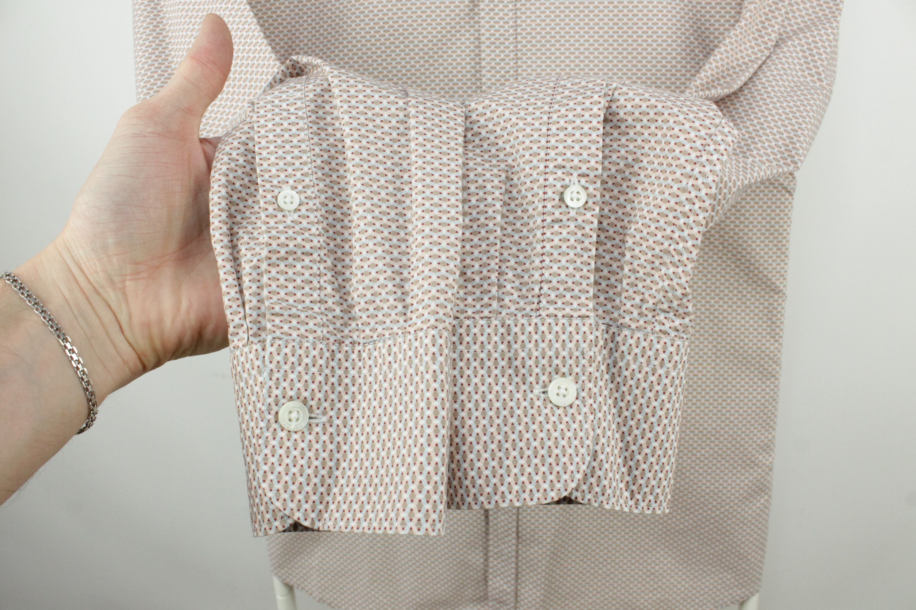 Canali Canali Geometric Pattern Regular Fit Cotton Dress Shirt Mens Size US L / EU 52-54 / 3 - 5 Thumbnail
