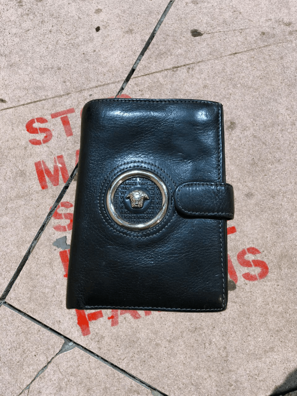 Versace Versace Black Leather Medusa Head Wallet Size ONE SIZE - 1 Thumbnail