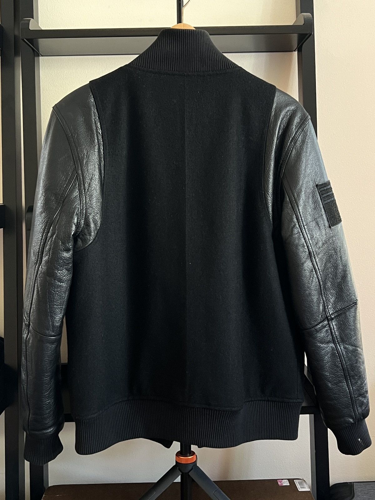 Black Scale Black Scale Leather Wool Bomber Jacket Size US M / EU 48-50 / 2 - 2 Thumbnail