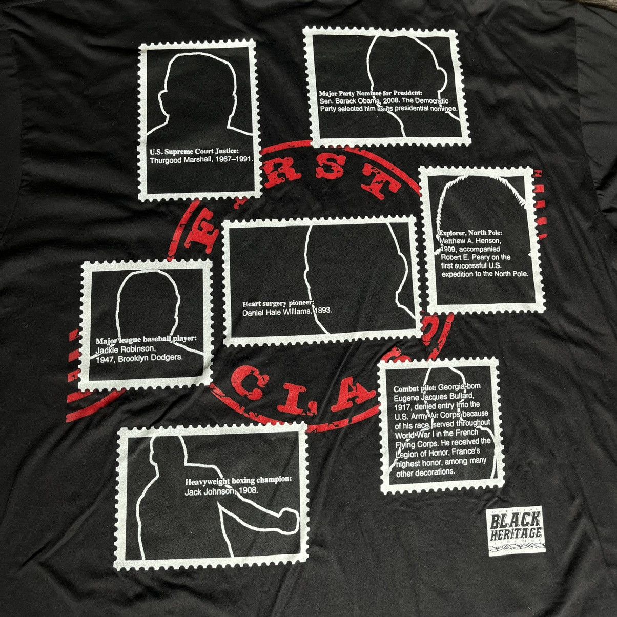 Vintage New Vintage Black Heritage Stamps Logo Black History T Shirt Size US XXL / EU 58 / 5 - 4 Thumbnail
