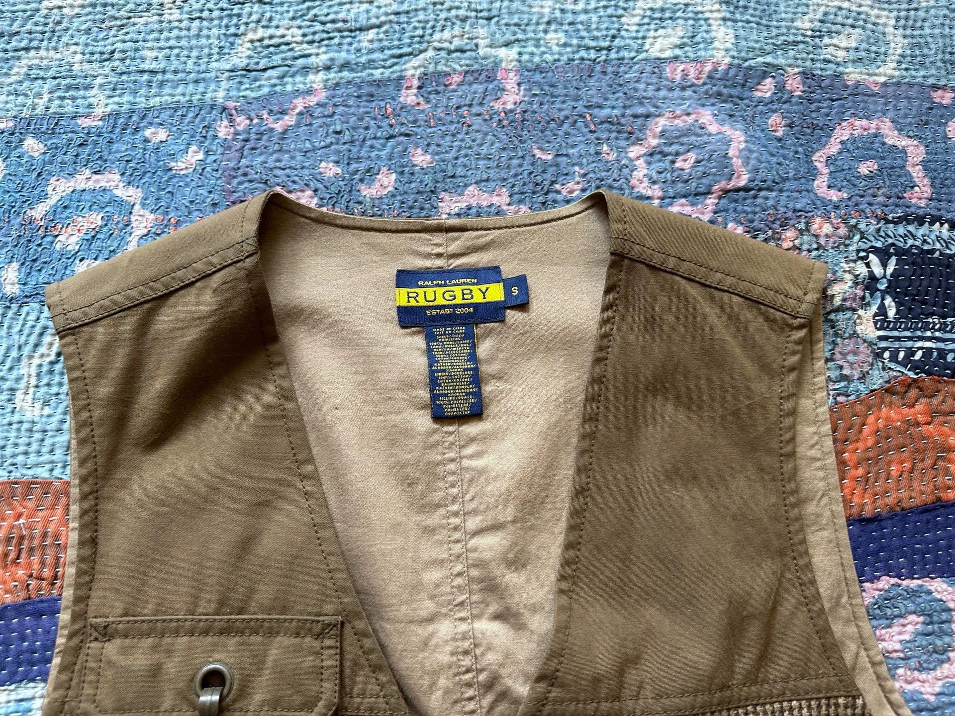 RRL Ralph Lauren Rugby RL RRL Waxed Wool Color Blocked Vest S Chest Buckle Size US S / EU 44-46 / 1 - 3 Thumbnail