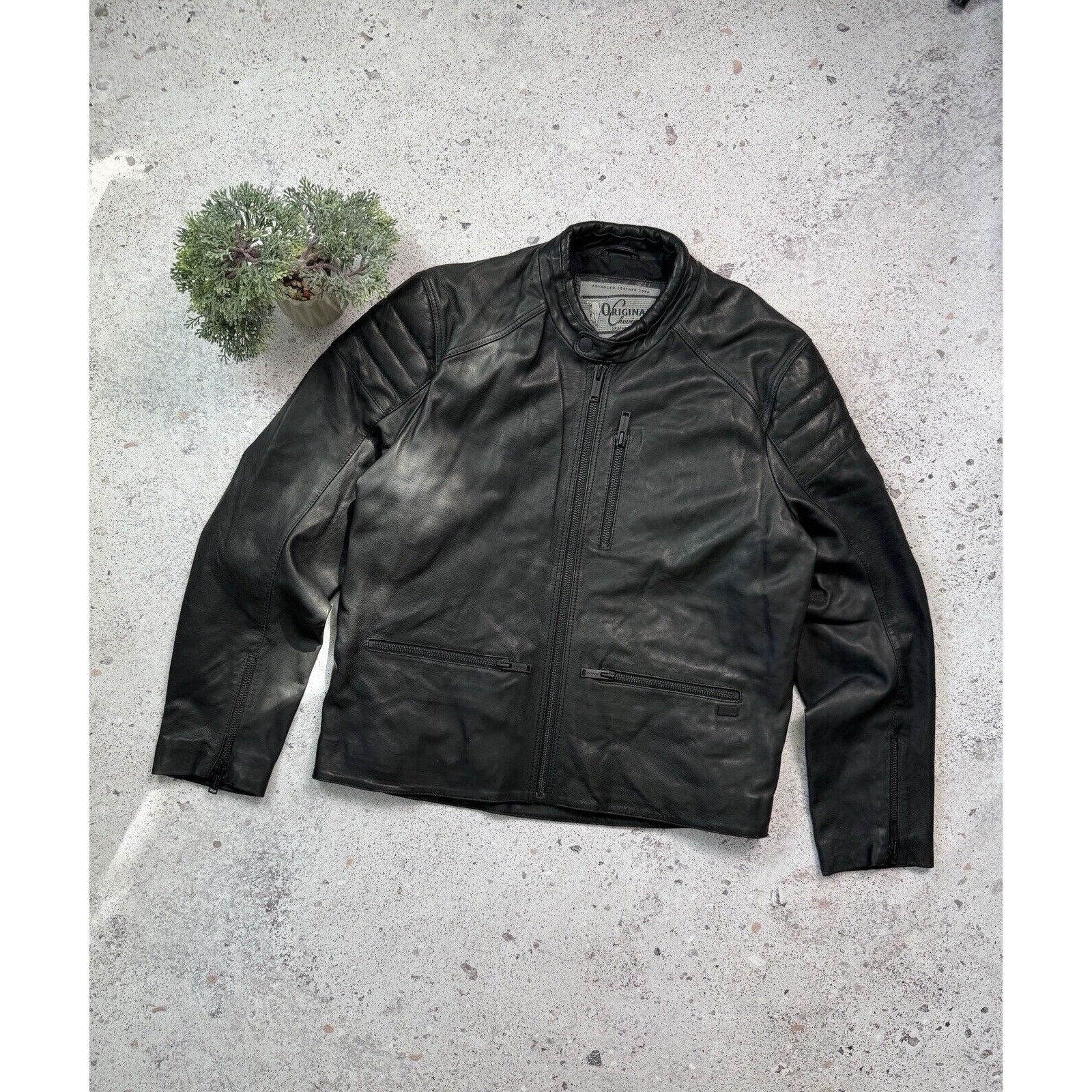 Chevignon Chevignon Vintage Leather Biker Jacket Flying Wear | Grailed