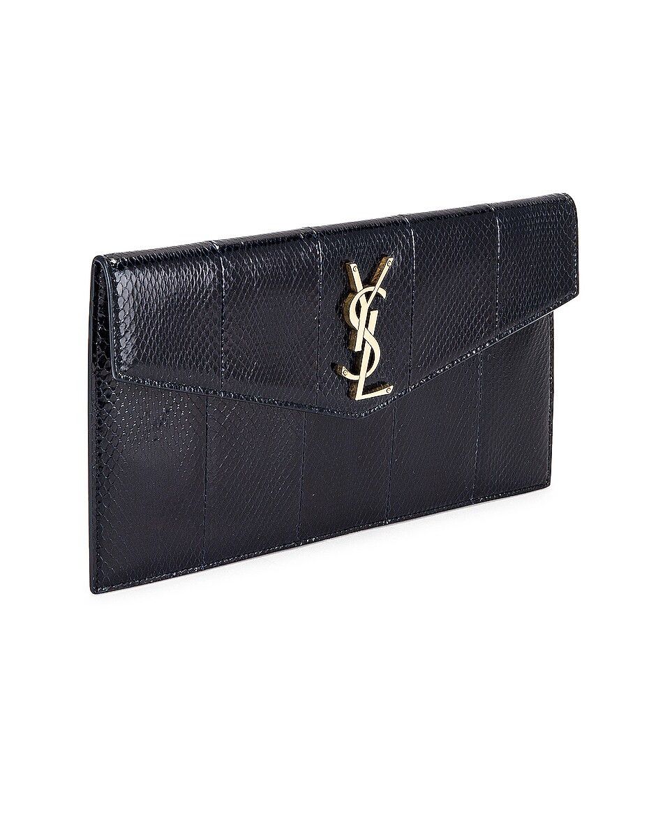 Saint Laurent Paris o1b1hav110125 Size: OS / Uptown Pouch in Dark Marine Size ONE SIZE - 4 Thumbnail