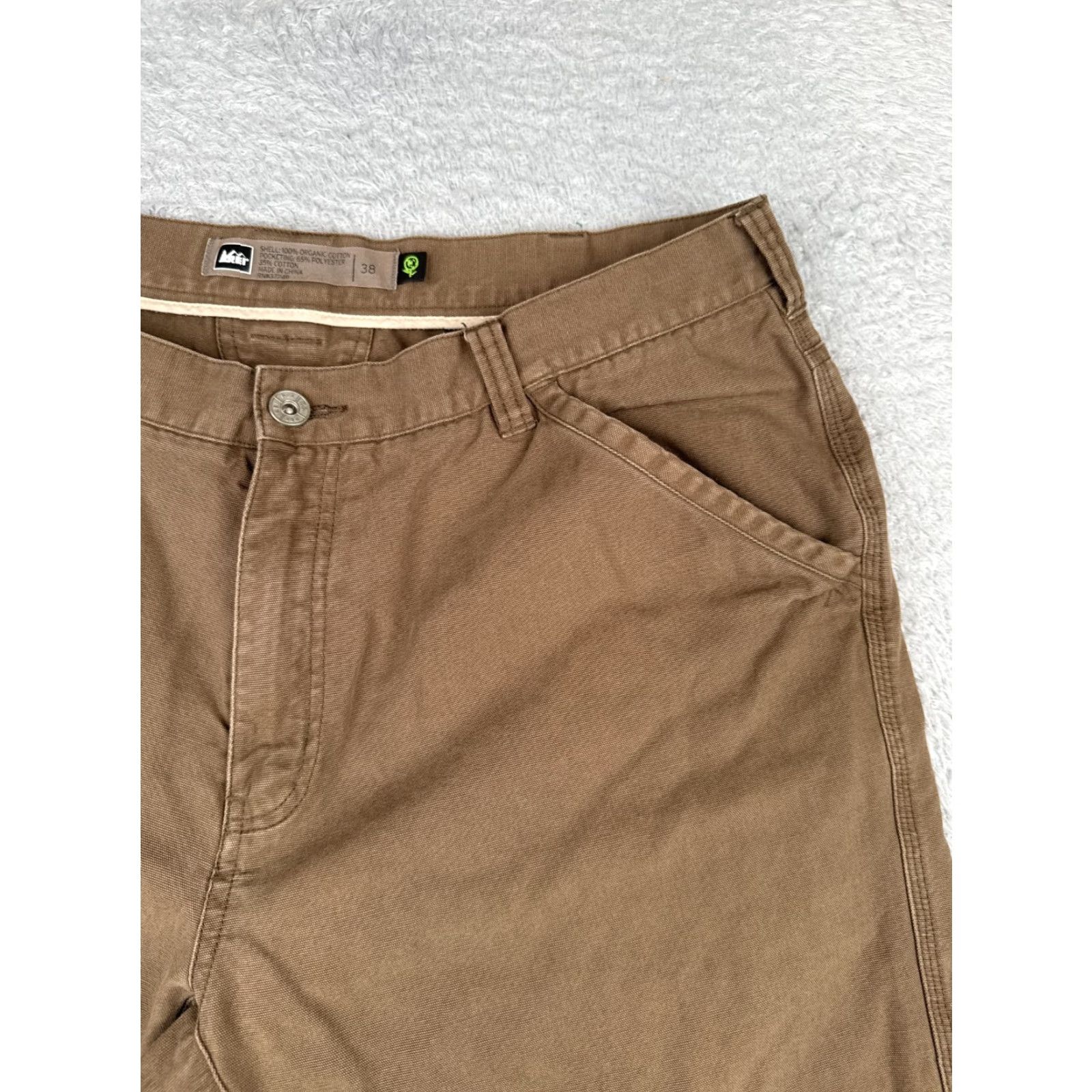 Vintage REI Chino Shorts Men 38 Brown 100% Cotton Duck Fabric Cargo Pockets Cargo Short Modern Regular Fit Cotton Casual Outdoor Men's Shorts Size US 38 / EU 54 - 5 Thumbnail