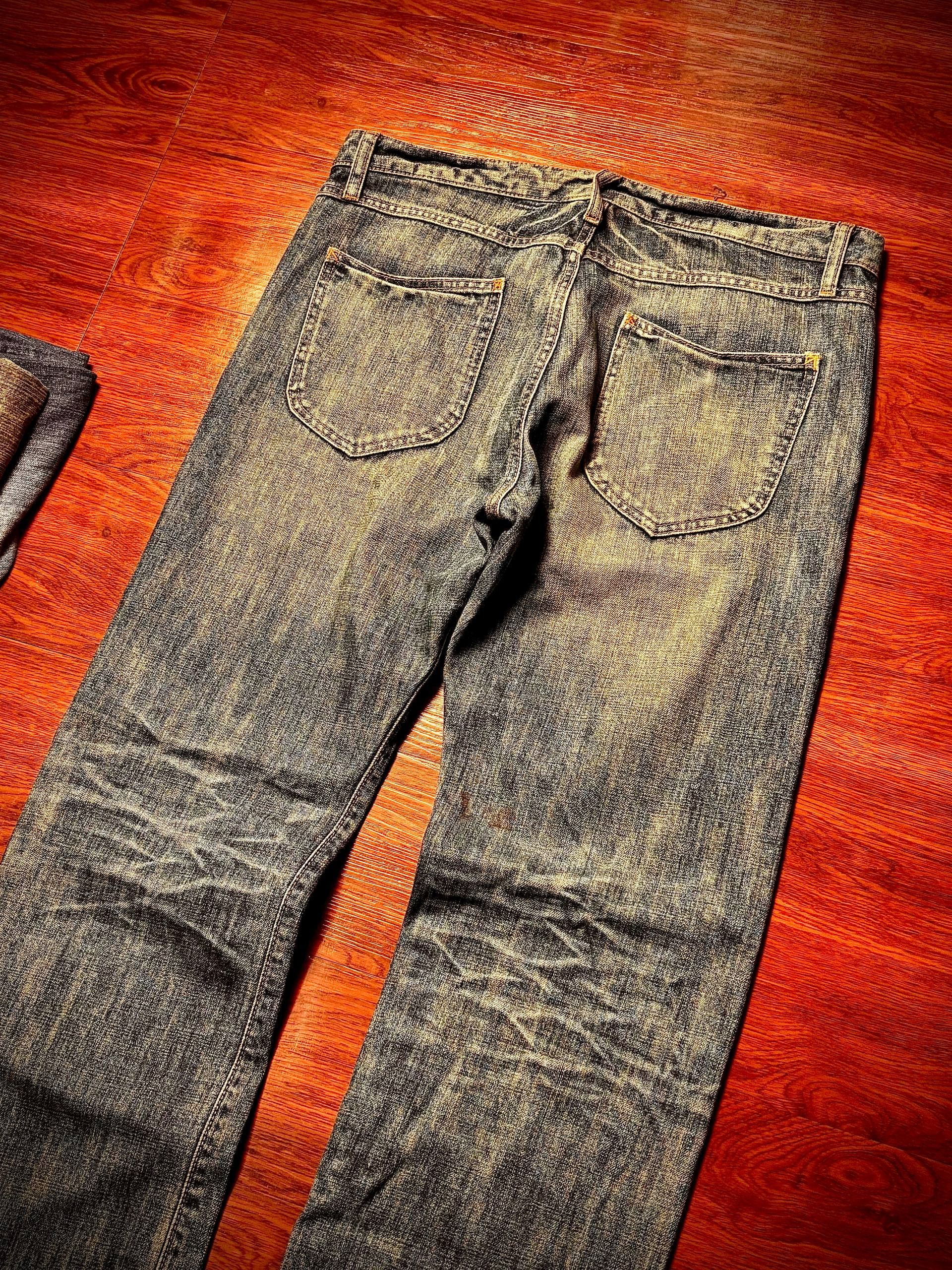 If Six Was Nine Vintage 00s R. Newbold Heavy Fade Distressed Denim Pants Size 34" / US 12 / IT 48 - 4 Thumbnail