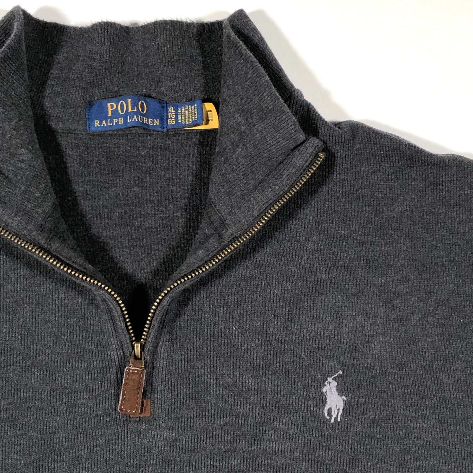 Polo Ralph Lauren Polo Ralph Lauren Quarter 1/4 Zip Sweater gray Size XL B7 Size US XL / EU 56 / 4 - 2 Thumbnail