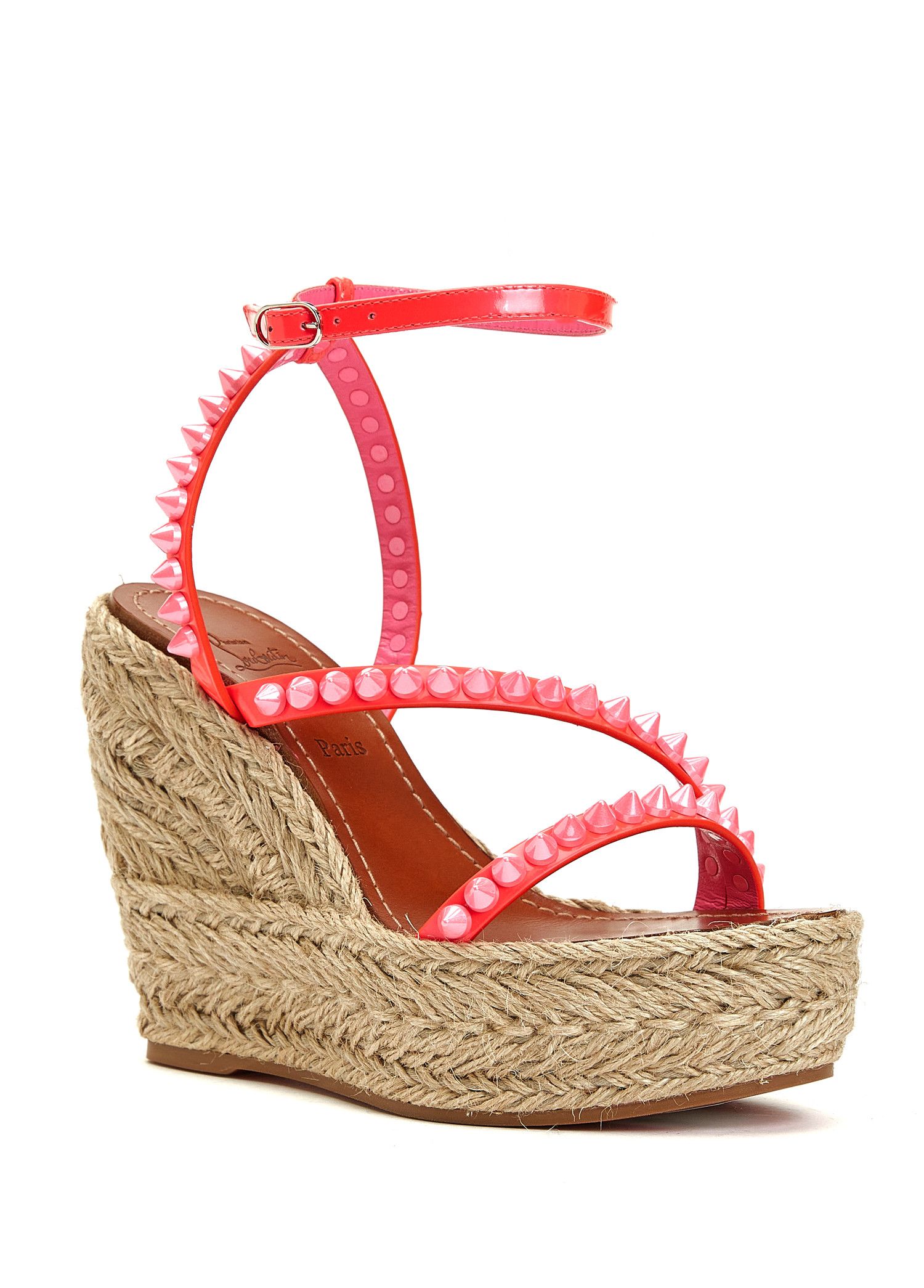 CHRISTIAN LOUBOUTIN Mafaldina Spikes pink espadrille sandals