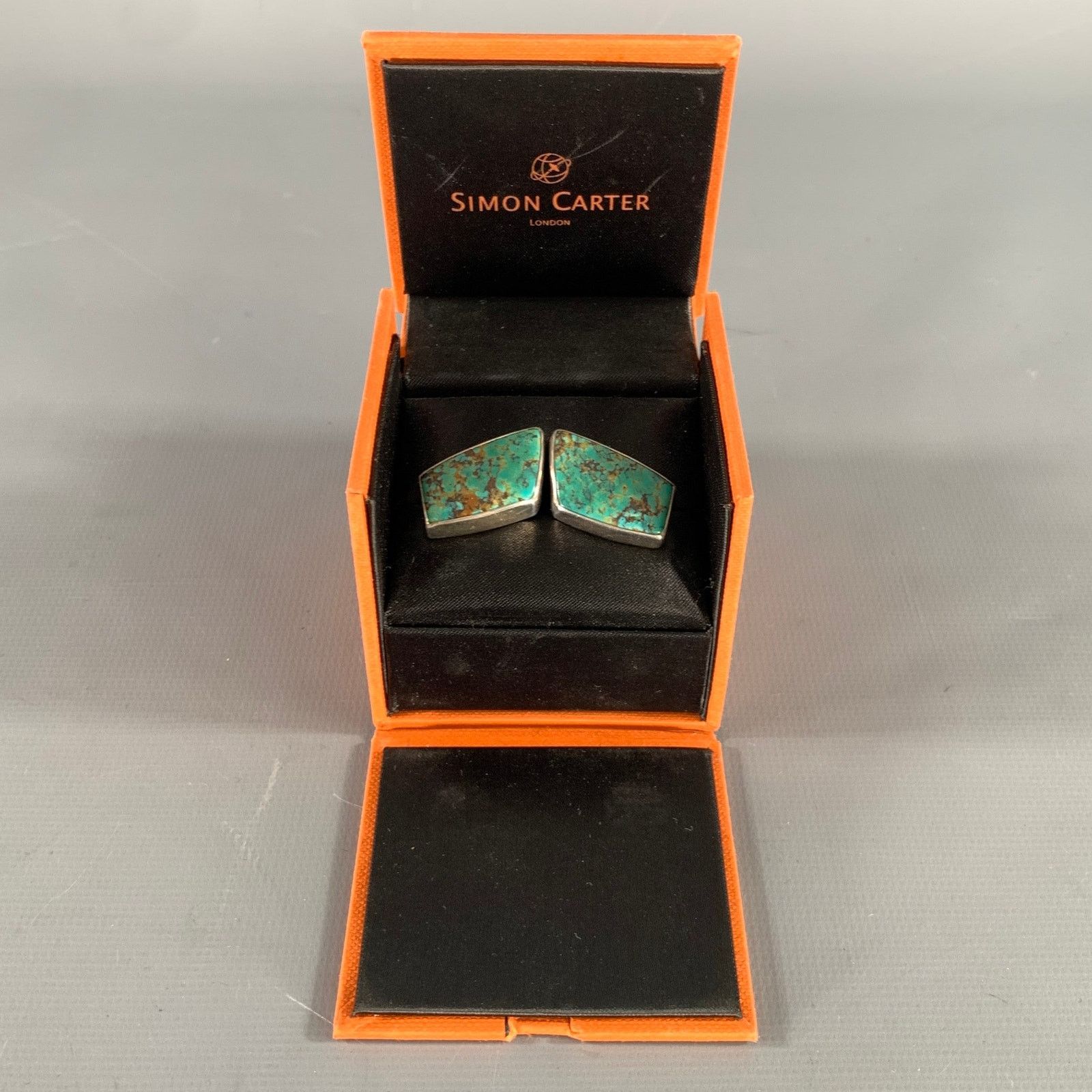 Simon Carter SIMON CARTER Turquoise Brown Abstract Gems Cuff Links Size ONE SIZE - 4 Thumbnail