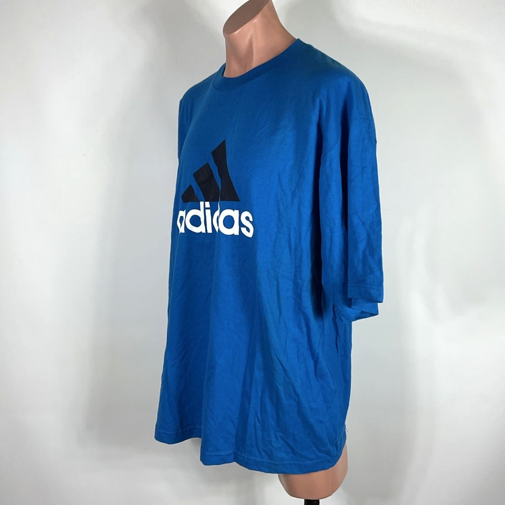 Adidas VINTAGE Adidas 3 stripe spell out logo Royal Blue T-shirt XL Men's Size US XL / EU 56 / 4 - 7 Thumbnail