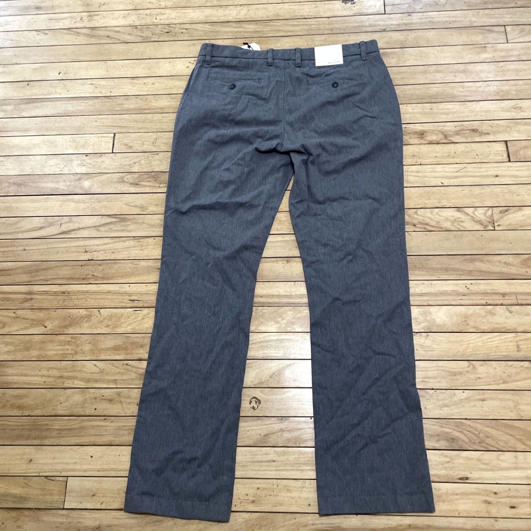 Vintage Hawker Rye Pants Men 36x34 Straight Gray Flat Front Knit Chinos NEW Size US 36 / EU 52 - 2 Thumbnail