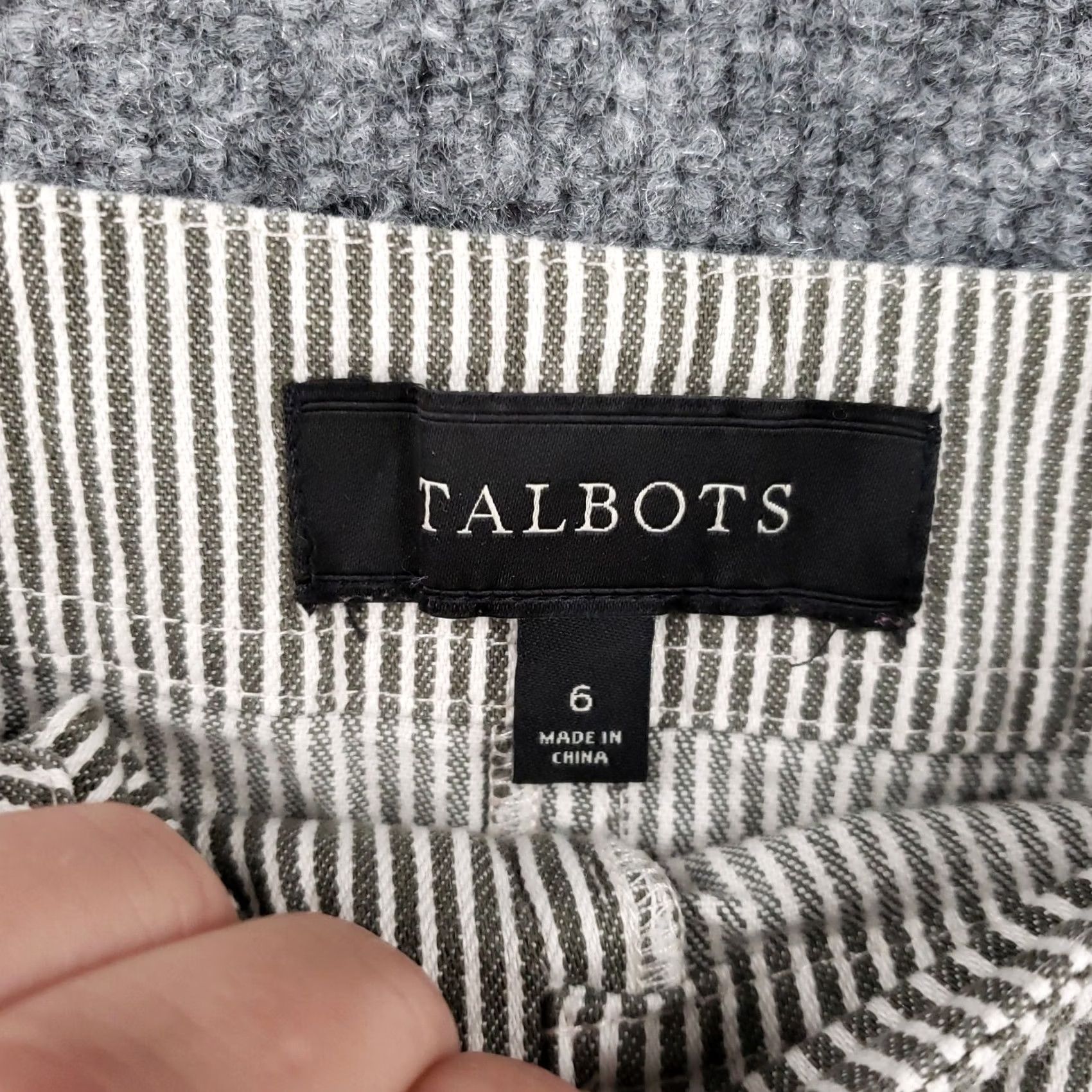 Talbots Talbots Skirt Womens Green Striped Size 6 Flat Front Zip Closure Straight & Pencil Size 28" / US 6 / IT 42 - 3 Thumbnail