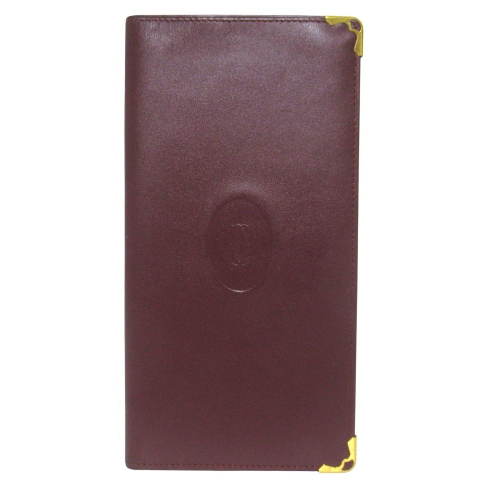 Cartier Cartier Must Line Bi-fold Long Wallet, Bordeaux, Men's/Women's Size ONE SIZE - 1 Thumbnail