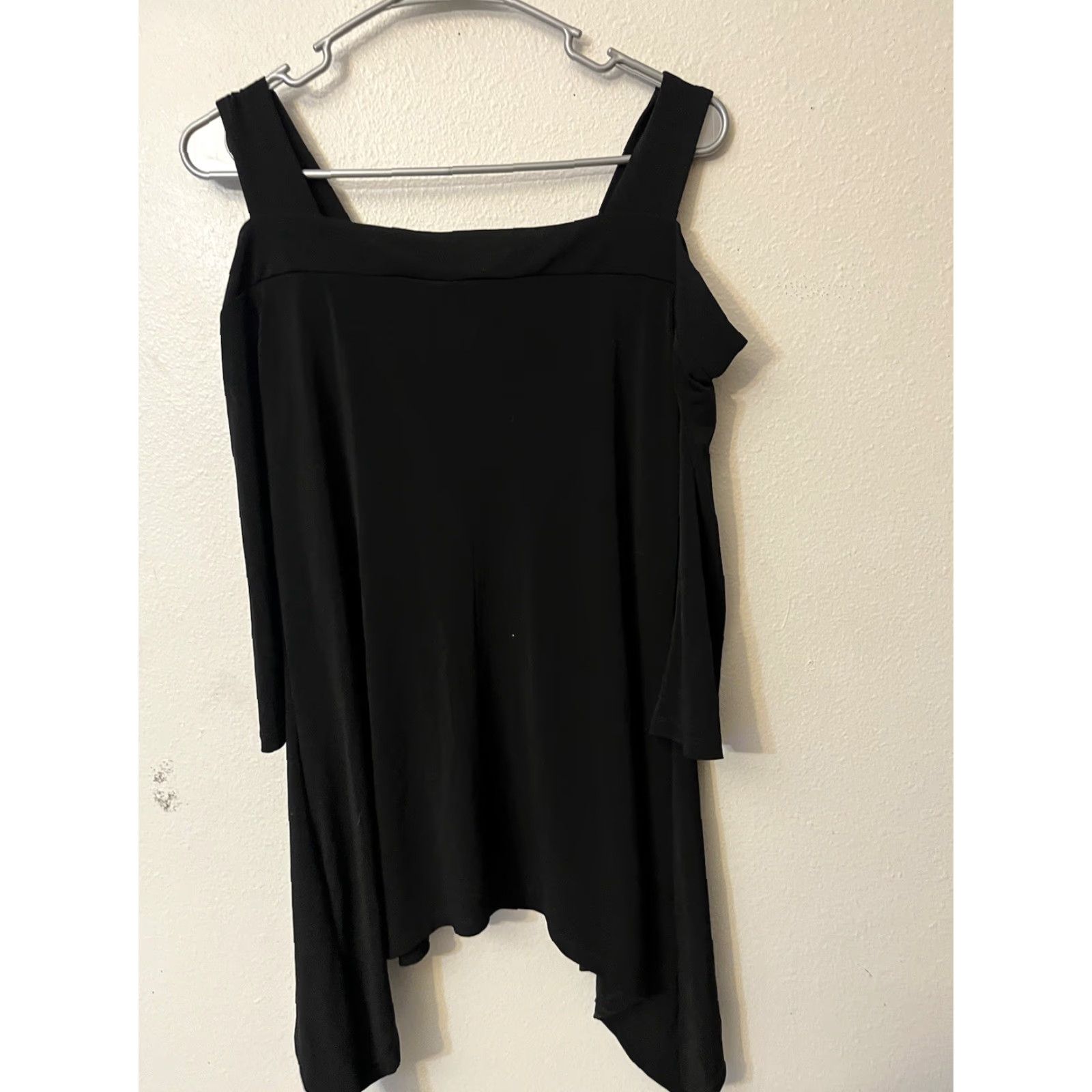 Ellen Tracy Ellen Tracy Black Blouse Long Sleeve Cold Shoulder Top S Small Womens Shirt Size S / US 4 / IT 40 - 3 Thumbnail