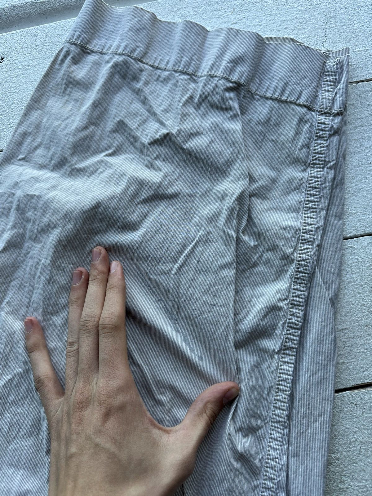 OSKA 🚨OSKA ULTRA BAGGY WOMEN PANTS RARE BEIGE STRIPED Size 26" / US 2 / IT 38 - 8 Thumbnail