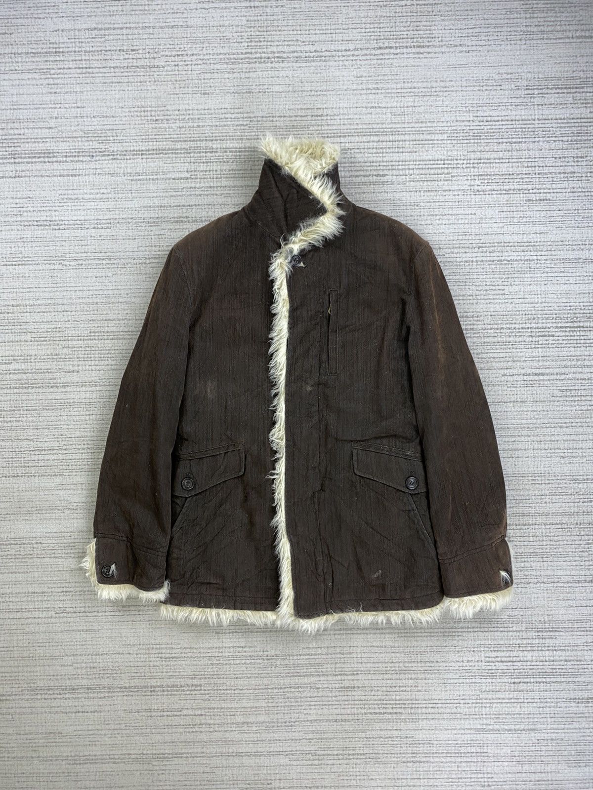 Le Grande Bleu (L.G.B.) × Nicole Club × Vintage Vintage Monsieur Nicole Corduroy Sherpa Coat Jacket Size US M / EU 48-50 / 2 - 5 Thumbnail