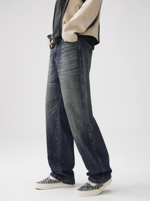 Japanese Brand Japanese retro trend washed distressed straight jeans Size US 32 / EU 48 - 2 Thumbnail