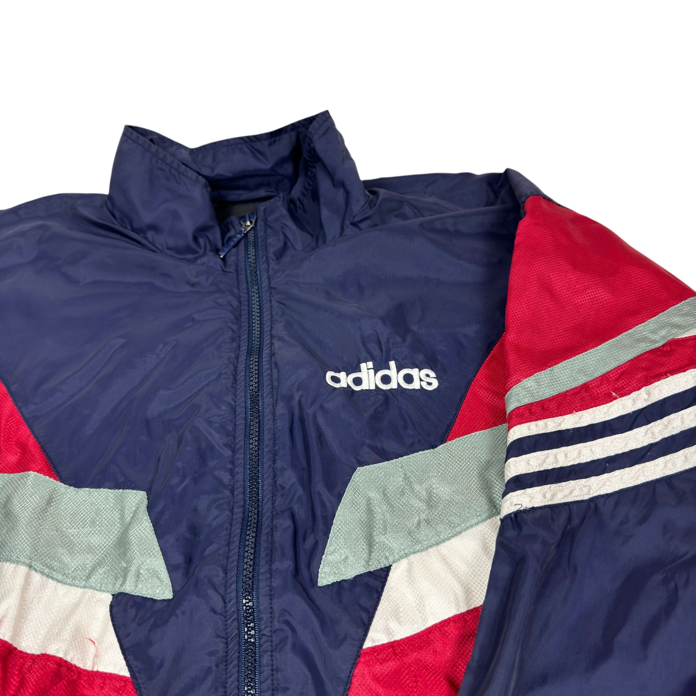 Adidas × Vintage Adidas Men's blue 3 Stripes Full Zip Windbreaker Jacket M Size US M / EU 48-50 / 2 - 3 Thumbnail