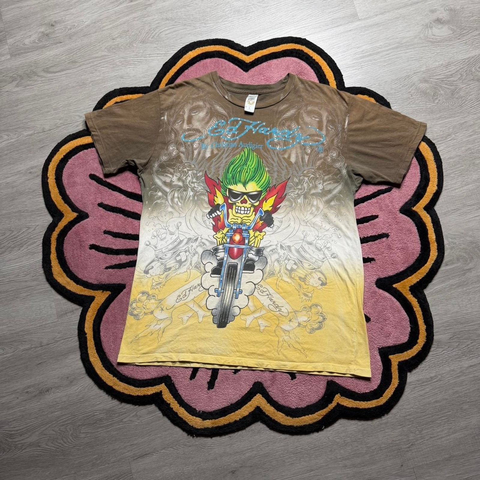 Ed Hardy × Vintage Vintage Y2K Ed Hardy by Christian Audiger Graphic T-shirt Size US L / EU 52-54 / 3 - 1 Thumbnail