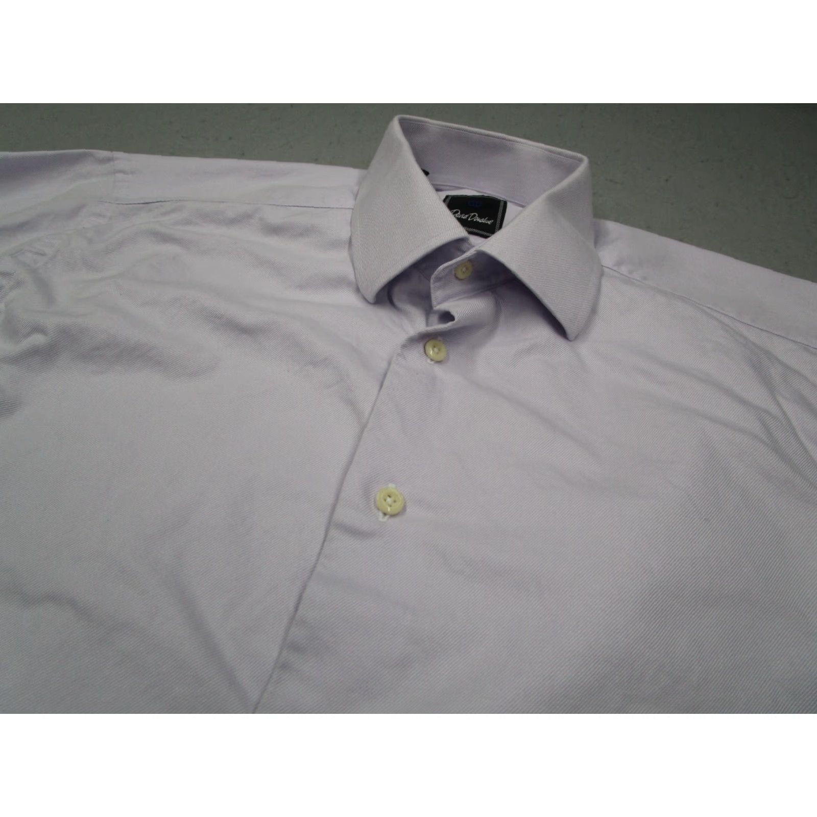 David Donahue David Donahue Dress Shirt Mens 16 34 Purple Button Up French Cuff 100% Cotton Casual Business Workwear Designer Clothing Size 34R - 2 Thumbnail