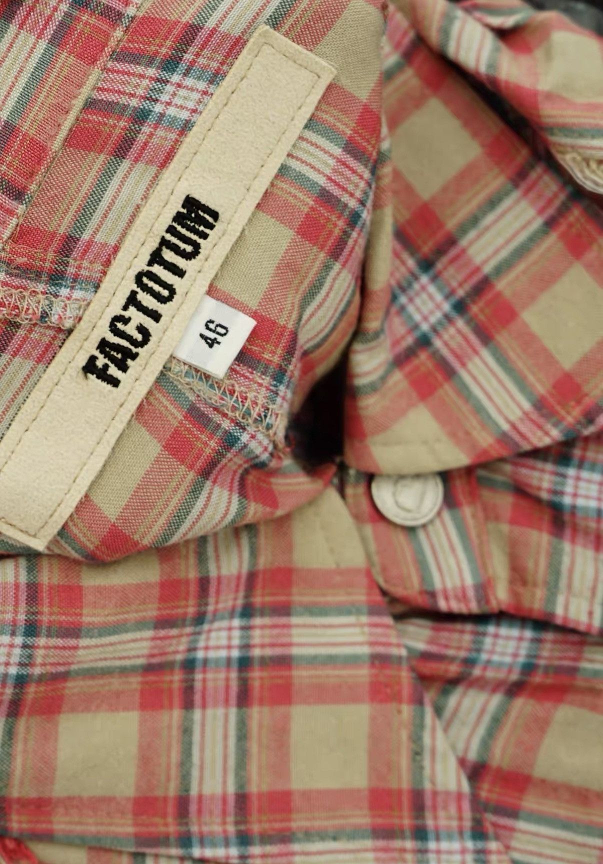 FACTOTUM Factotum Distressed Plaid Hammered Button Bell Sleeve Shirt Size US S / EU 44-46 / 1 - 7 Thumbnail