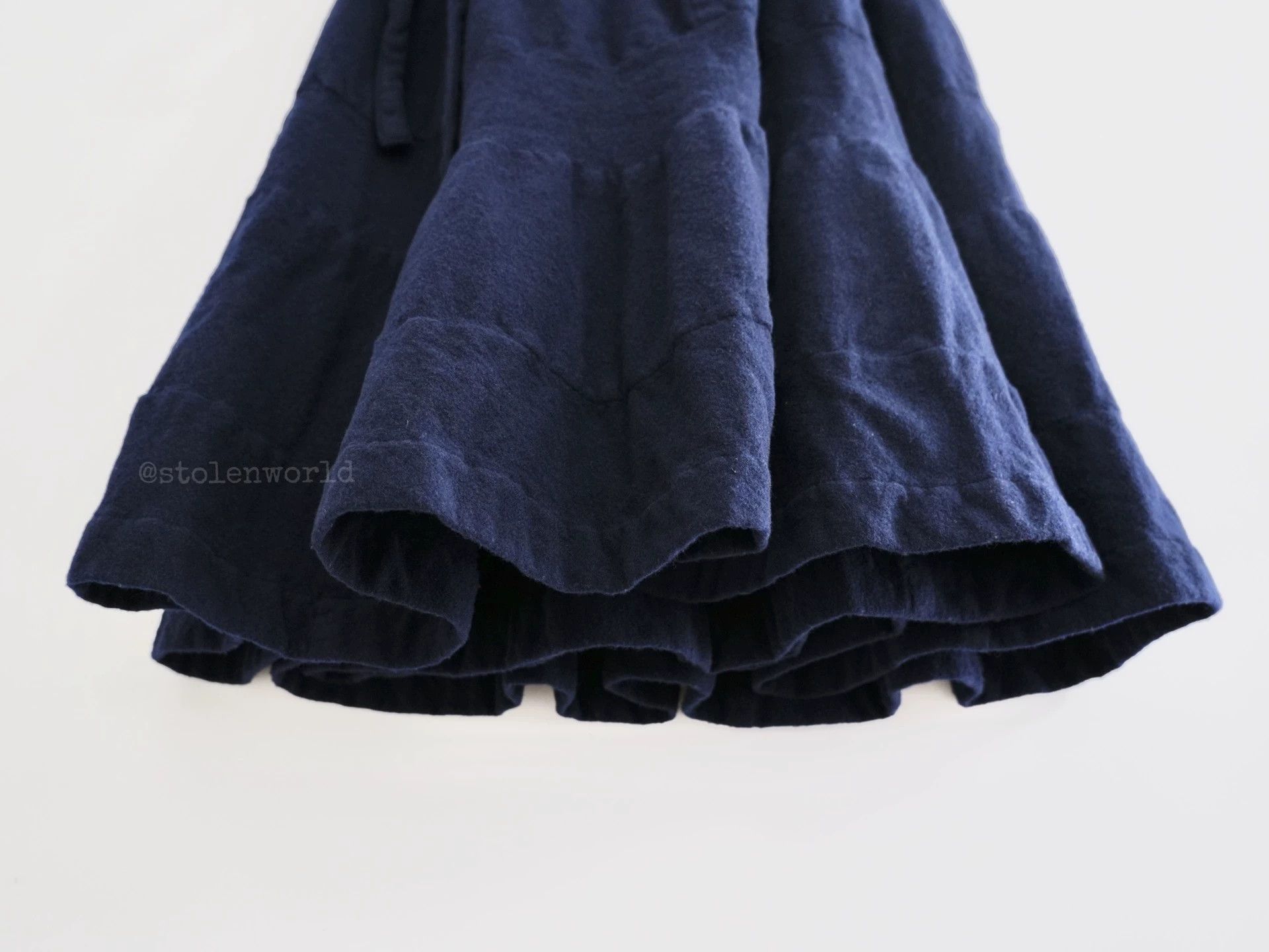 Comme des Garcons Comme des Garçons Navy Wool Self-Tie Layered Skirt M Size 27" / US 4 / IT 40 - 2 Thumbnail
