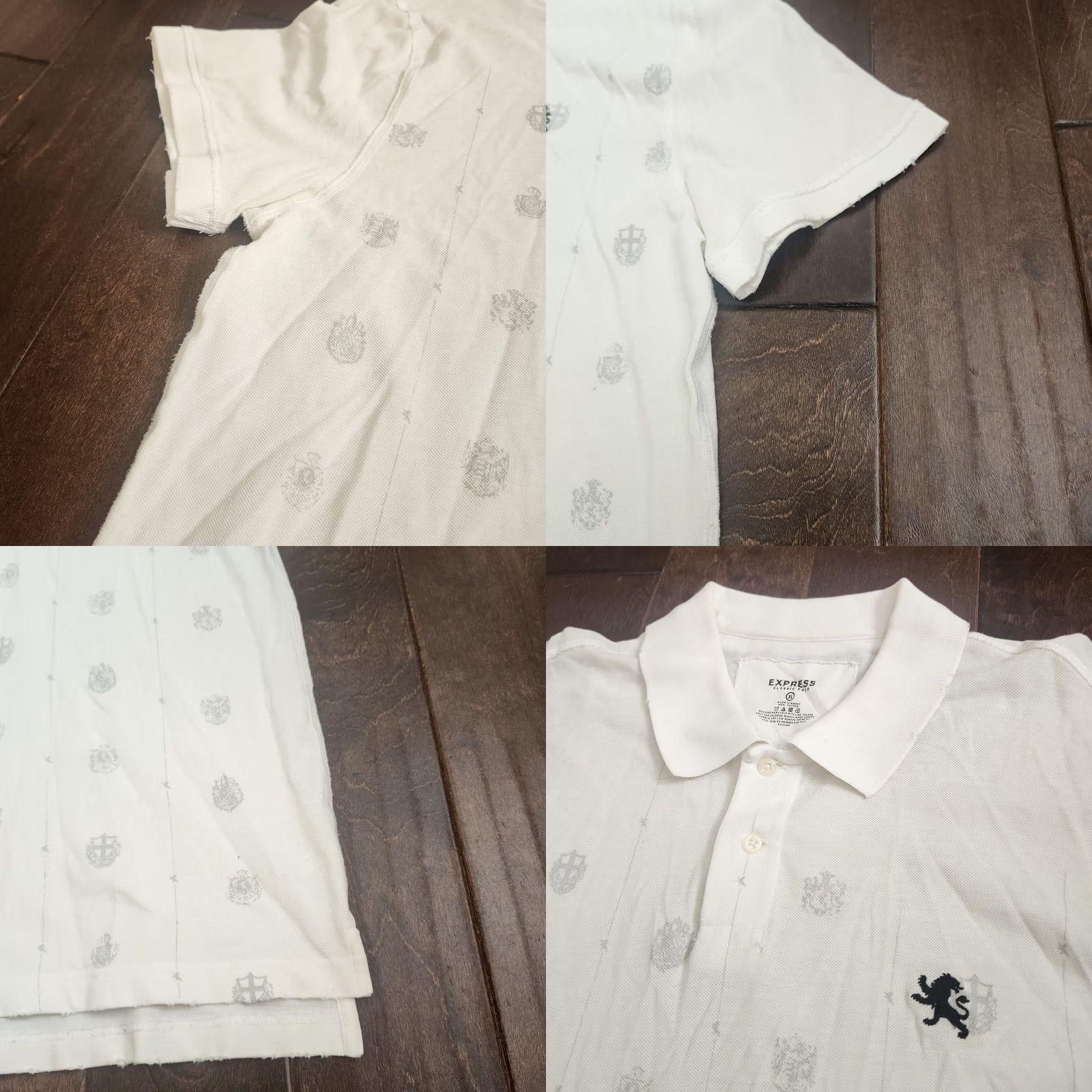 Express Express Polo Shirt Men XL White Distressed Frayed Edge Classic Polo Shirt - Express Mens Regular Fit Short Sleeve Golf Walking Casual Travel Size US XL / EU 56 / 4 - 8 Thumbnail